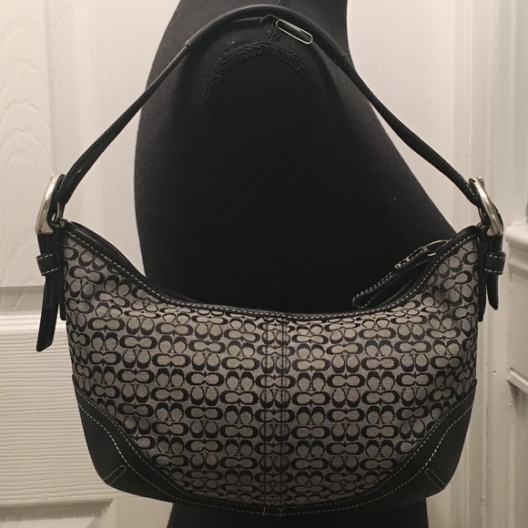 Coach Soho Signature Mini Hobo Black EUC - Picture 2 of 7